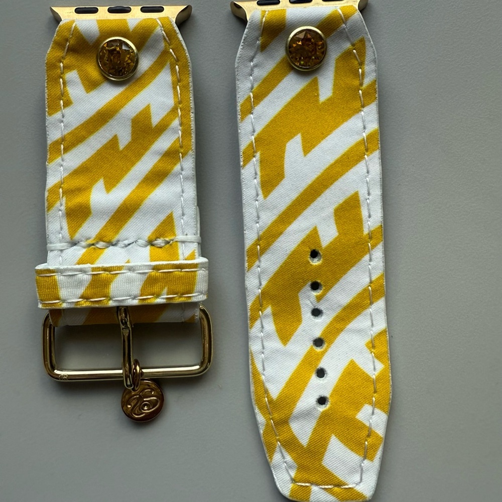 Fendi Yellow and White Watch Strap